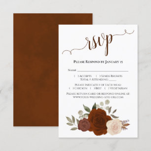 Vackrik Rust Orange Watercolor Ro Bröllop OSA Kort