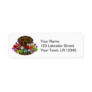 Vackrik Soul Chocolate Labrador Illustration Returadress Etikett