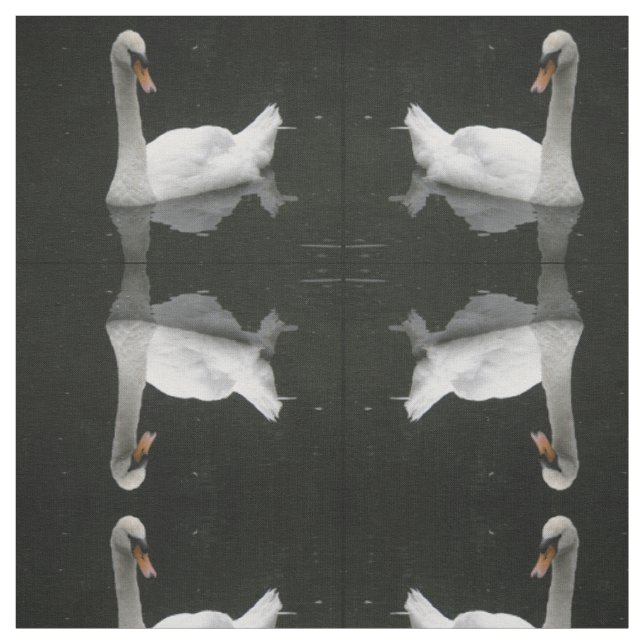 Vackrik Vit Svan-plåster Tyg (Provkarta)