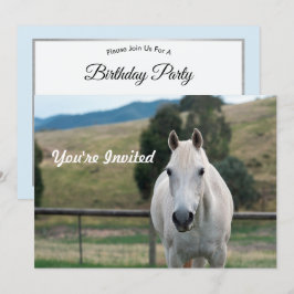 Vackrik White Horse Appaloosa Photo Birthday Inbjudningar