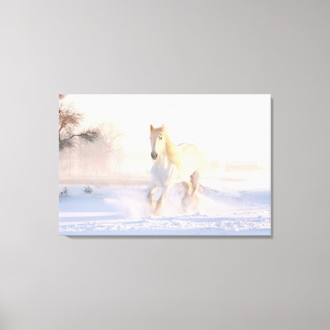 Vackrik White Horse Canvastryck (Framsida)