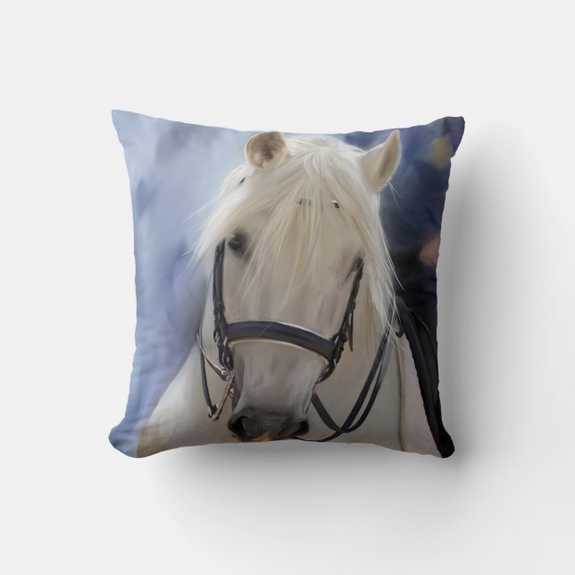 Vackrik White Horse Kudde (Framsida)