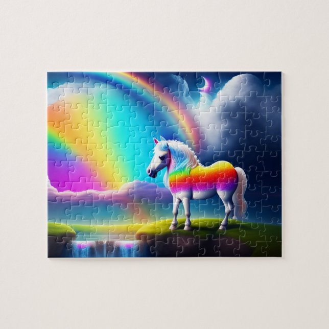 Vackrik White Horse Pussel (Horisontell)