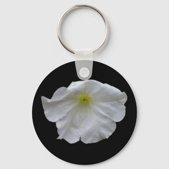 Vackrik White Petunia Keychain Nyckelring (Framsida)