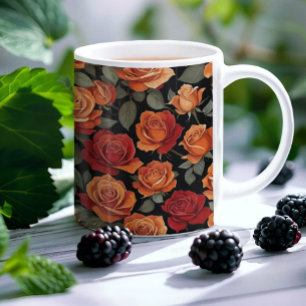 Vackrött och orange ro kaffemugg