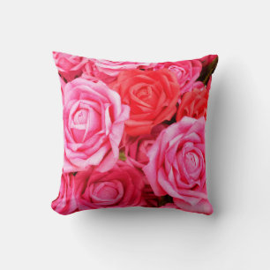 Vackrött och rosa ros kudde