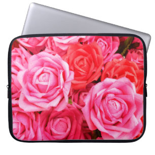 Vackrött och rosa ros laptop fodral