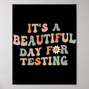Vacksam dag för testdag Groovy Lärare Poster
