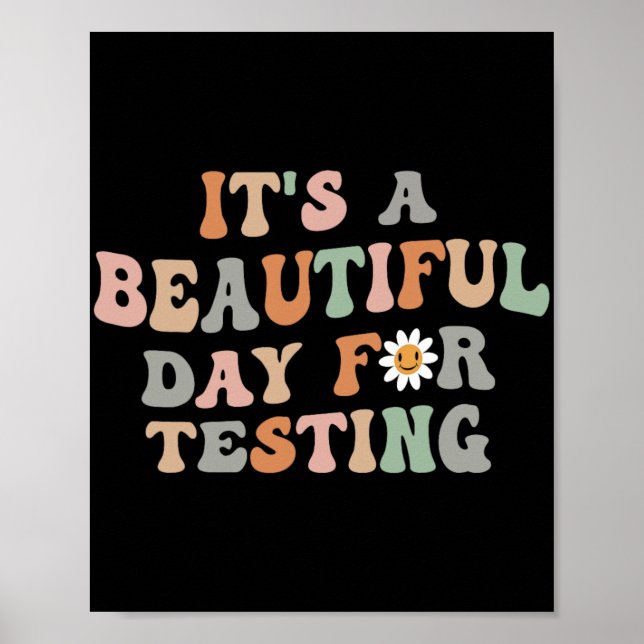 Vacksam dag för testdag Groovy Lärare Poster (Framsidan)