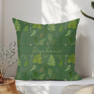 Vacksam Elegant Vintage fern Mönster med Namn Kudde