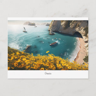 Vacksam strand i Grekland Vykort