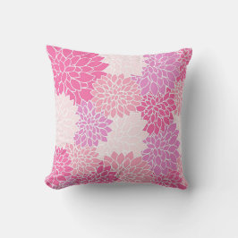 Vacksam Vintage Rosa Dahlias Mönster Pillow Kudde