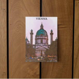 Vacksöt österrikisk kyrkoarkitektur i Wien Vykort