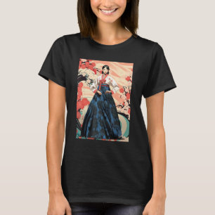 Vacksöt sydkoreansk Woman Wearing Hanbok Seoul T Shirt