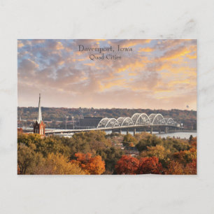 Vackt Davenport Iowa Quad Cities Postcard Vykort