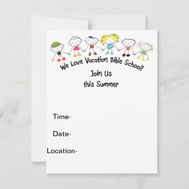 Vackvagnar i bibelskolan inbjudningar (Framsida)