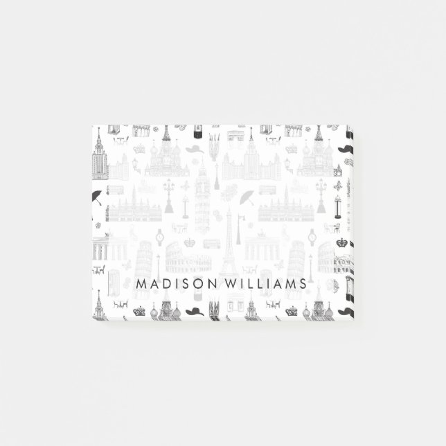 Vackvation i Europa Mönster Post-it Block (Framsida)