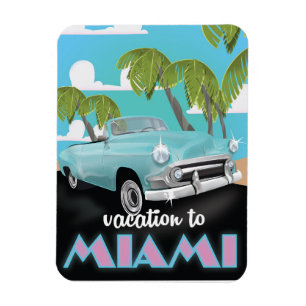 Vackvation till Miami Travel-affisch Magnet