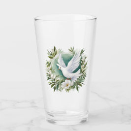 Vackvit fredsduva glaskopp