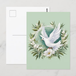 Vackvit fredsduva vykort