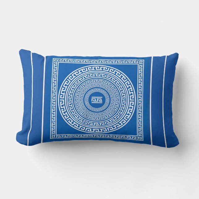 Vackvit Gräns på Grått Blue Background Lumbarkudde (Framsida)