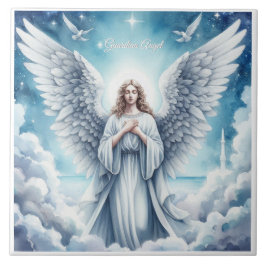 Vackvit guardian Angel Kakelplatta
