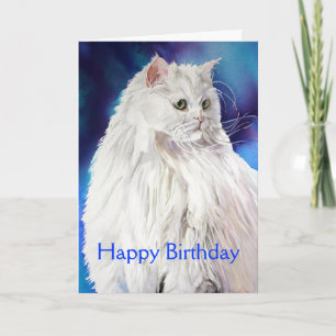 Vackvit katt Lover Grattis på födelsedagen Hälsnin Kort