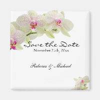 Vackvit och Shock rosa Orchids Spara datum