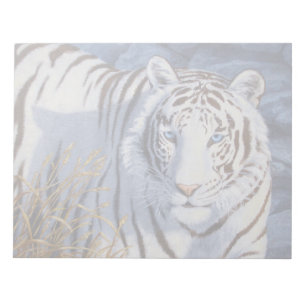 Vackvit tiger med Crystal Blue Öga Anteckningsblock
