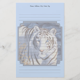 Vackvit tiger med Crystal Blue Öga Brevpapper