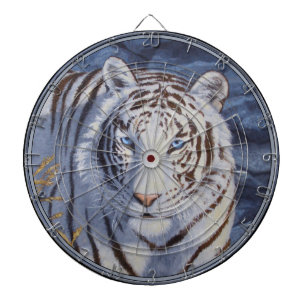 Vackvit tiger med Crystal Blue Öga Darttavla