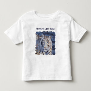 Vackvit tiger med Crystal Blue Öga Tee