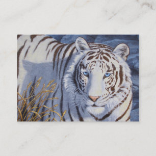 Vackvit tiger med Crystal Blue Öga Visitkort