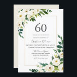 Vackvita blommor 60:e Födelsedagsfesten Inbjudningar<br><div class="desc">Vackra vitblommor med 60-dagars inbjudan till Ram Se matchande samling i Niche and nest store</div>