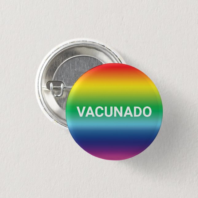 Vacunado Rainbow pride Spanska vaccinerade Knapp (Framsida & baksida)