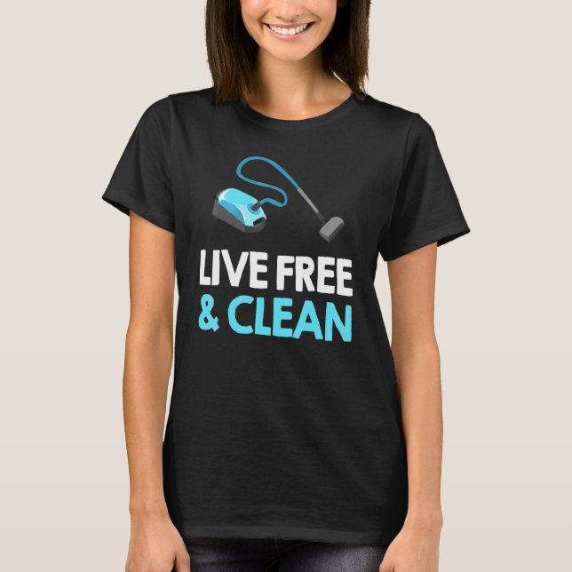 Vacuum Cleaner Women Housekeeper Houseeping T Shirt (Framsida)