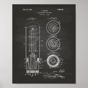 Vacuum Tube 1928 Patent Art Chalkboard Poster