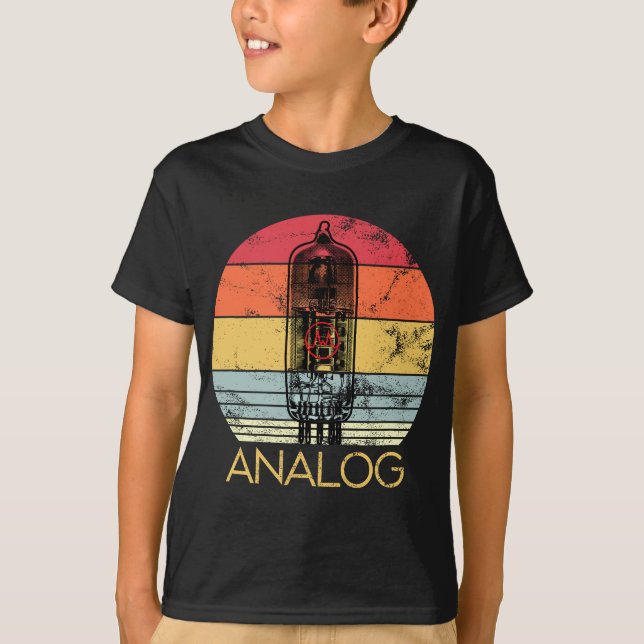 Vacuum Tube, Retro Analog Audio, Ventilrör Amp, Hi T Shirt (Framsida)