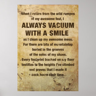 "VACUUM W/ SMILE" Fantastisk Poster (GRATITUDE)