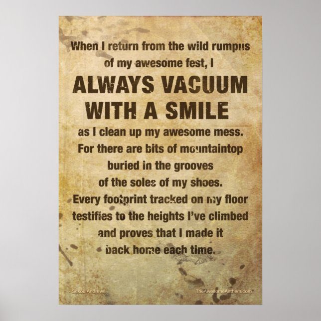 "VACUUM W/ SMILE" Fantastisk Poster (GRATITUDE) (Framsidan)