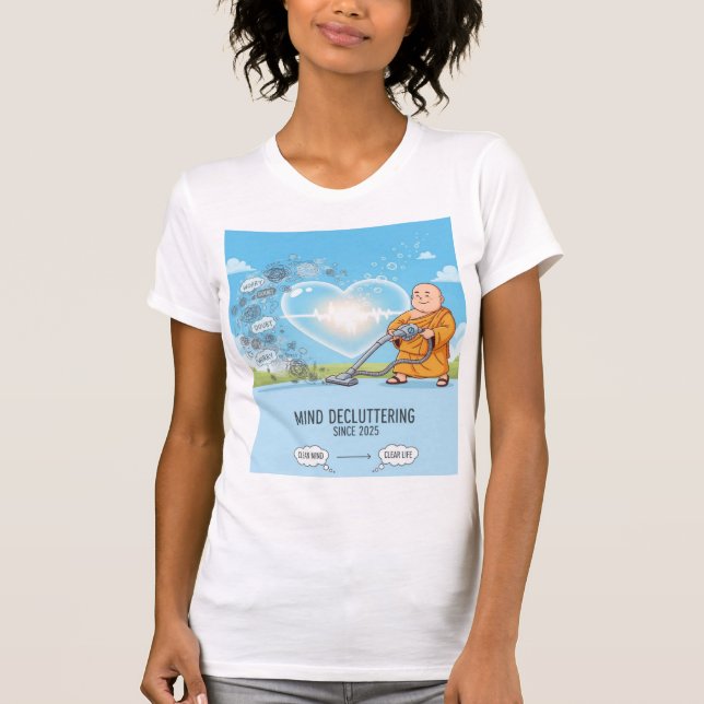 Vacuuming Worry Away — The Daily Clarity Practice T Shirt (Framsida)
