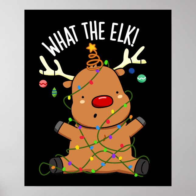 Vad Älg Roligt Djur Skämt Mörk Bakgrund Poster (Framsidan)