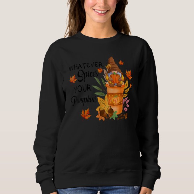 Vad än kryddar din pumpa  Kaffe Höst Tomtar A T Shirt (Framsida)