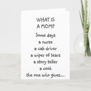 "VAD ÄR A MAMMA" - MAMMA BIRTHDAG KORT