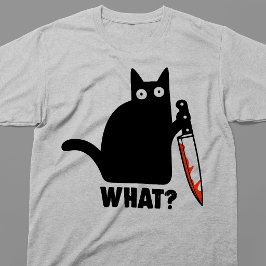 Vad är Black Cat Knife Meme T Shirt