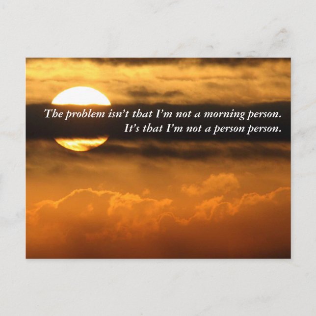 Vad är bra med att träffa dig i morse? vykort (Framsida)