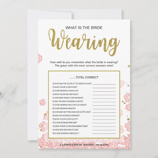 Vad är Bride Wearing Game? | Guld och Rosa (Framsida)