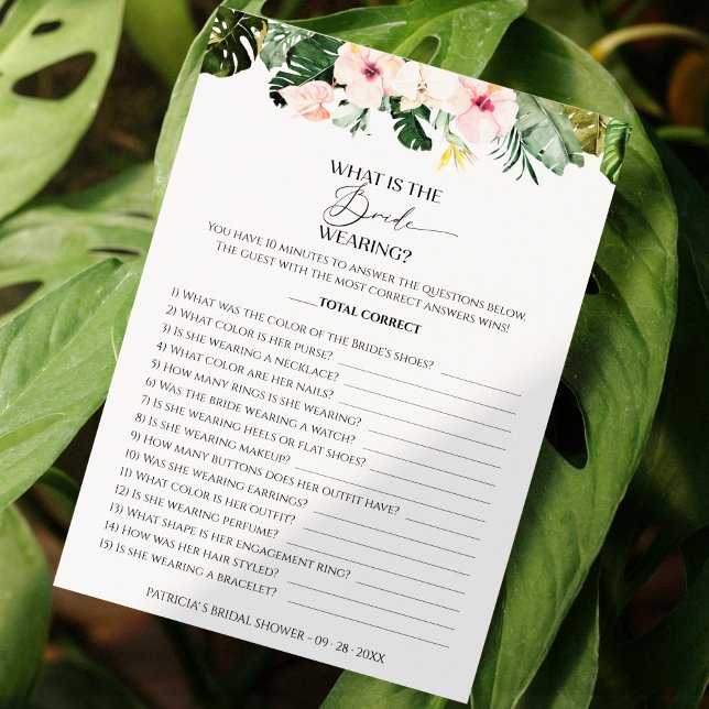Vad är Bride Wearing Game Tropical Card? Inbjudningar (Skapare uppladdad)