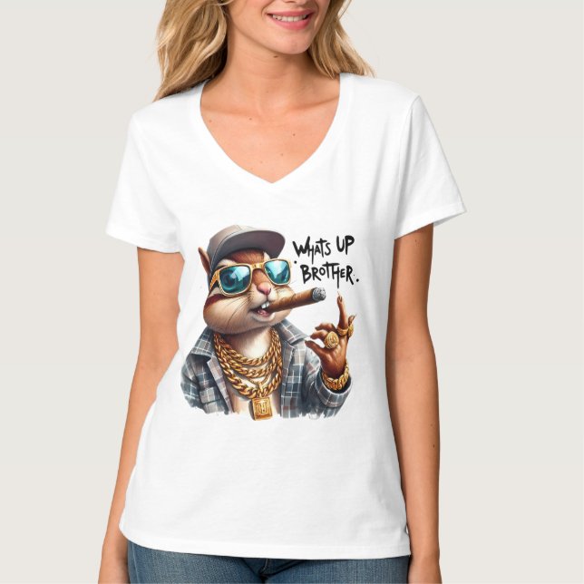 Vad är broder Squirrel Rökning Cigar? T Shirt (Framsida)