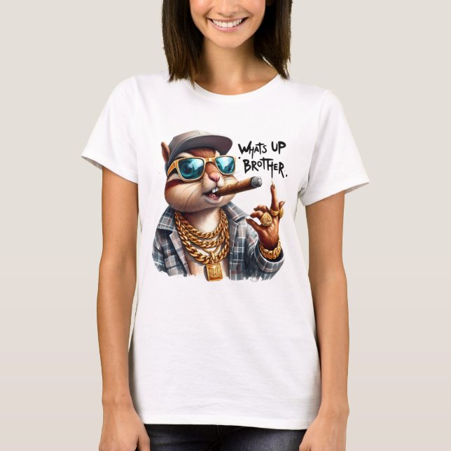 Vad är broder Squirrel Rökning Cigar? T Shirt (Framsida)